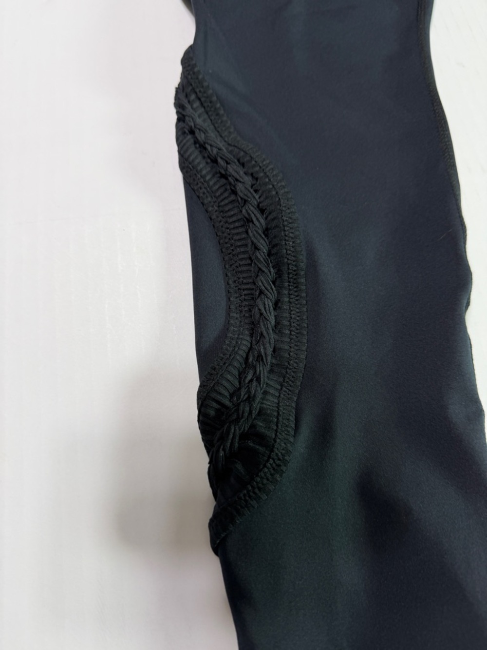 Free People Movement Black Cropped Leggings Braided Mesh Detail Large - Picture 2 of 8